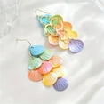 thumbnail image 5 of Bohemian Colorful Ocean Seashell Dangle Drop Earrings for Women Gold-Toned Long Marine Animal Tassel Dangling Fish Hook Earring Lightweitght Wedding Party Holiday Jewelry, 5 of 6