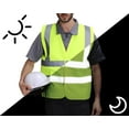 thumbnail image 4 of Yellow High Visibility Safety Vests, Large. Pack of 25 Polyester Reflective Vest for Women with Silver Reflective Strips, Hook and Loop Closure. 120 GSM Reflective Safety Vest for Industrial Use, 4 of 7