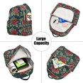 thumbnail image 5 of FORMRS Mini Backpack Purse for Women Travel Daypack Casual Shoulder Bag, Red Christmas Poinsettias, 5 of 7