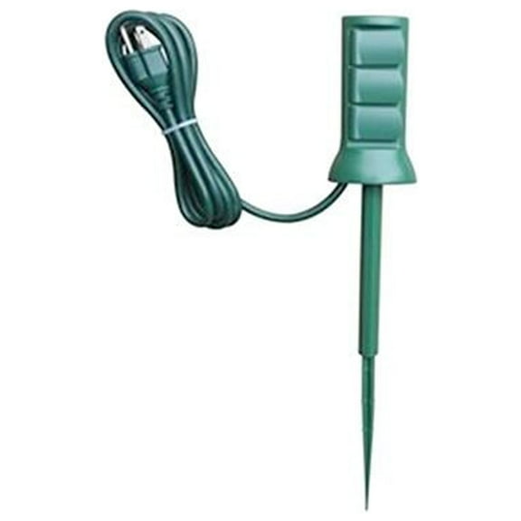 Master Electrician SP-049 Outdoor Power Stake, 3-Outlet, Green, 6-Ft. Cord - Quantity 6