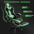 thumbnail image 5 of SOONTRANS Green Gaming Chair, Ergonomic Game Games Chair with Footrest, Reclining Adjustable Office Chair with Massage Lumbar & Headrest, Adult Computer Chair for Adult, 5 of 8