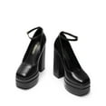 thumbnail image 3 of BURUDANI Women's Platform High Heels Closed Toe Chunky Block Pumps Square Toe Ankle Strap Dress Fashion Party Y2K Shoes, 3 of 6