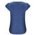 thumbnail image 6 of Mittory Women's Summer Basic Tops Trendy Casual Ruffle Short Sleeve V Neck Plain T Shirts Blouses, 6 of 7