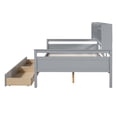 thumbnail image 5 of JAMPOOCA Wood Full Size Daybed Frame with Bedside Shelf and Two Drawers Slat Support, 79.1"L x 57.1"W x 49.4"H 500Lbs Load Fit 6"-8" Mattress, Gray, 5 of 9