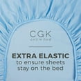 thumbnail image 4 of CGK Linens Hotel Luxury Single Fitted Sheet Only - Twin XL Size Wrinkle-Resistant Bottom Sheet, Fits Mattress Up To 16", Light Blue, 4 of 6