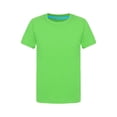 thumbnail image 2 of Ocealan Lot de 2 T-Shirts à Col Rond à Manches Courtes pour Garçons et Filles, Couleur Unie, Été, Décontracté, Coton, Hauts Tee 2-12 Ans Vert 3-4, 2 of 6