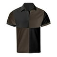 thumbnail image 4 of Afdoent Golf Polo Shirts For Men Color Block Square Male Leisure Loose Comfortable Trendy Business Lapel Button Lapel Short Sleeve Shirt Classic Sport Shirts, 4 of 5