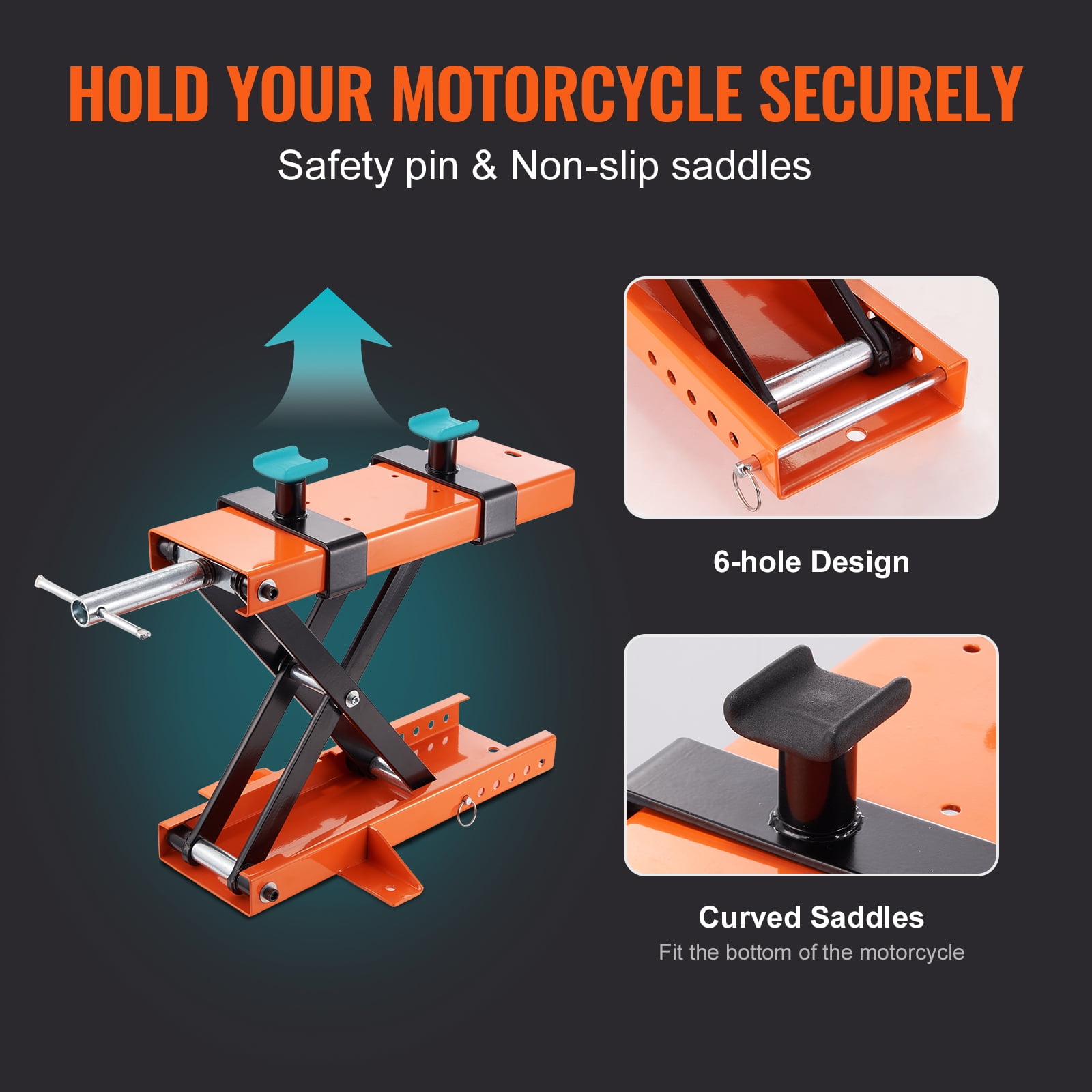 KFFKFF STANDS 1100 lb Motorcycle Lift Scissor Jack with Seat Cushion ATV Off-Road Lift