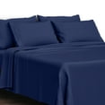 thumbnail image 4 of 4 Pieces Lightweight Super Soft Easy Care Microfiber Bed Sheet Set with 16" Deep Pockets, Navy Blue, Twin Size, 4 of 4