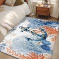 thumbnail image 4 of Ocean Anchors Area Rugs 4x6 ft Orange Blue Summer Sea Corals Shells Starfish Washable Rug Non Slip Indoor Carpet Absorbent Floor Mat for Living Room Bedroom Dining Room, 4 of 9