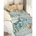 thumbnail image 3 of Blue Snowman Christmas Area Rug 4x6 Living Room Rug with Tassel Woven Cotton Entryway Rugs Washable Bedroom Rugs Aesthetic Nursery Carpet Snowflake Winter Xmas Tree Floor Mat for Laundry Room, 3 of 5