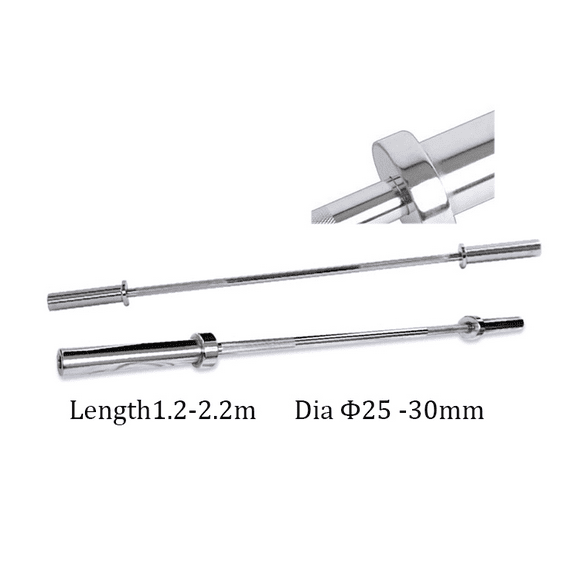 Straight 2.2m (50mm diameter) Barbell Bar