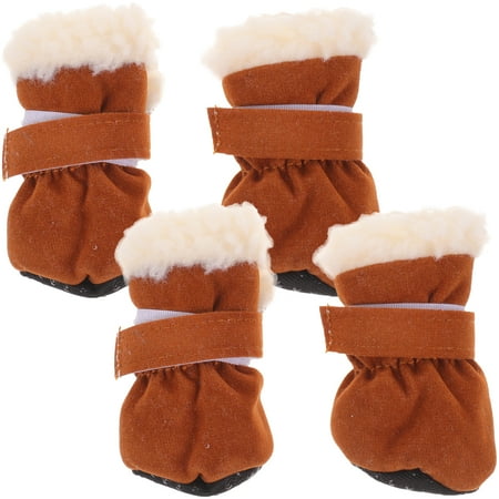 4 Pcs Pet Snow Boots Dog Shoes Booties for Dogs Foot Protector Small Walking Warmer