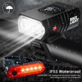 thumbnail image 4 of Juego de luces delanteras y traseras para bicicleta: Luces de bicicleta para montar de noche, recargables por USB, 2 faros LED brillantes, 6 modos de luz, 4 of 5