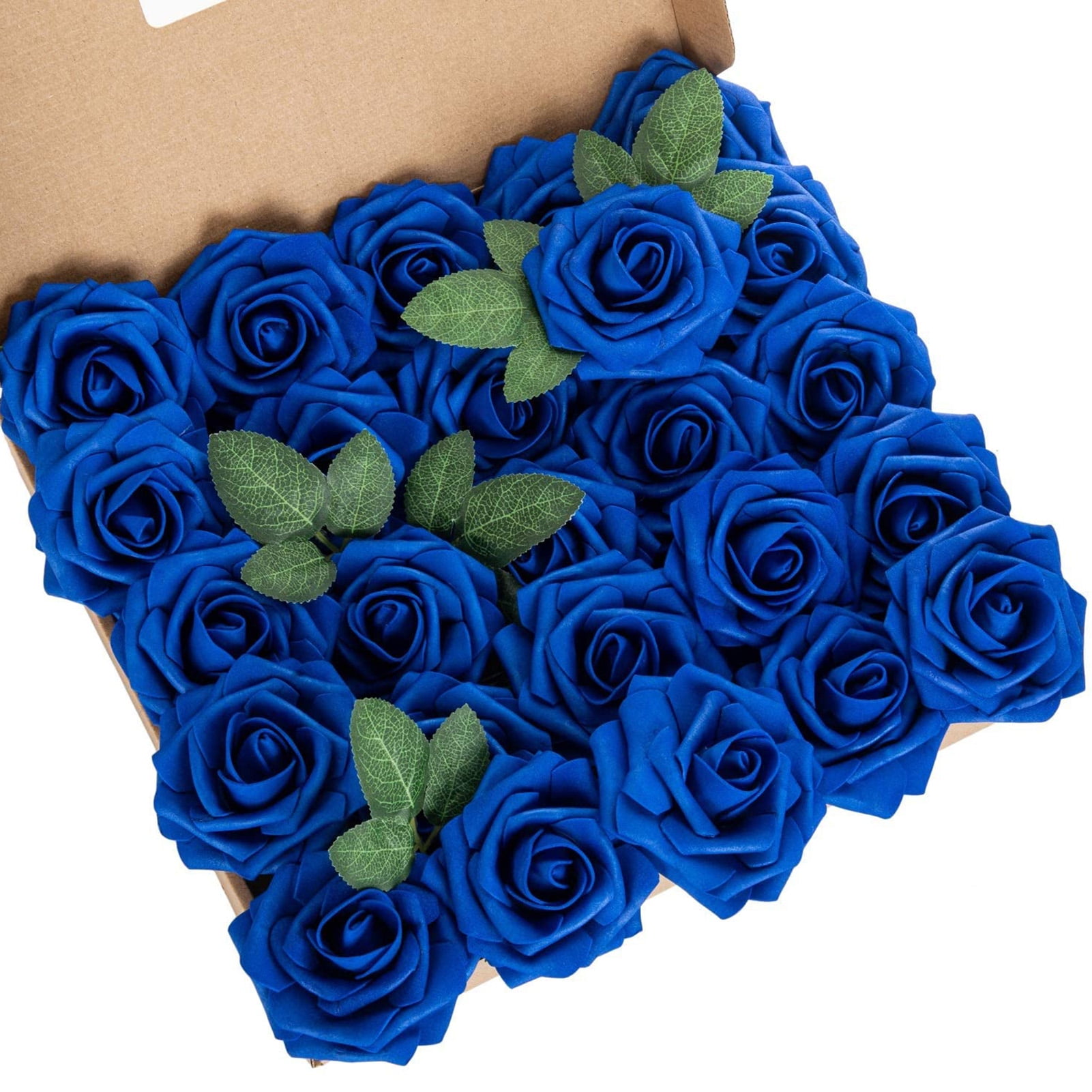 Artificial Flowers 25pcs Real Looking Ivory Foam Fake Roses with Stems ...