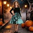 thumbnail image 5 of Piuwrlz Girls Halloween Party Dresses Kids Girl Cos Perform Dress Green Size 11 Years, 5 of 9