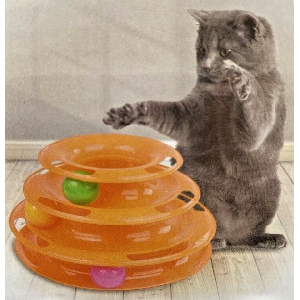 Busy Ball Three Tier Interactive Cat & Kitten Toy Tower Rattles