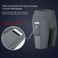 thumbnail image 3 of FIEWESEY Women's High Waist Workout Yoga Shorts Running Compression Pants With Side Pockets Tummy Control Casual Stretch Shorts Activewear(S,Gray), 3 of 9
