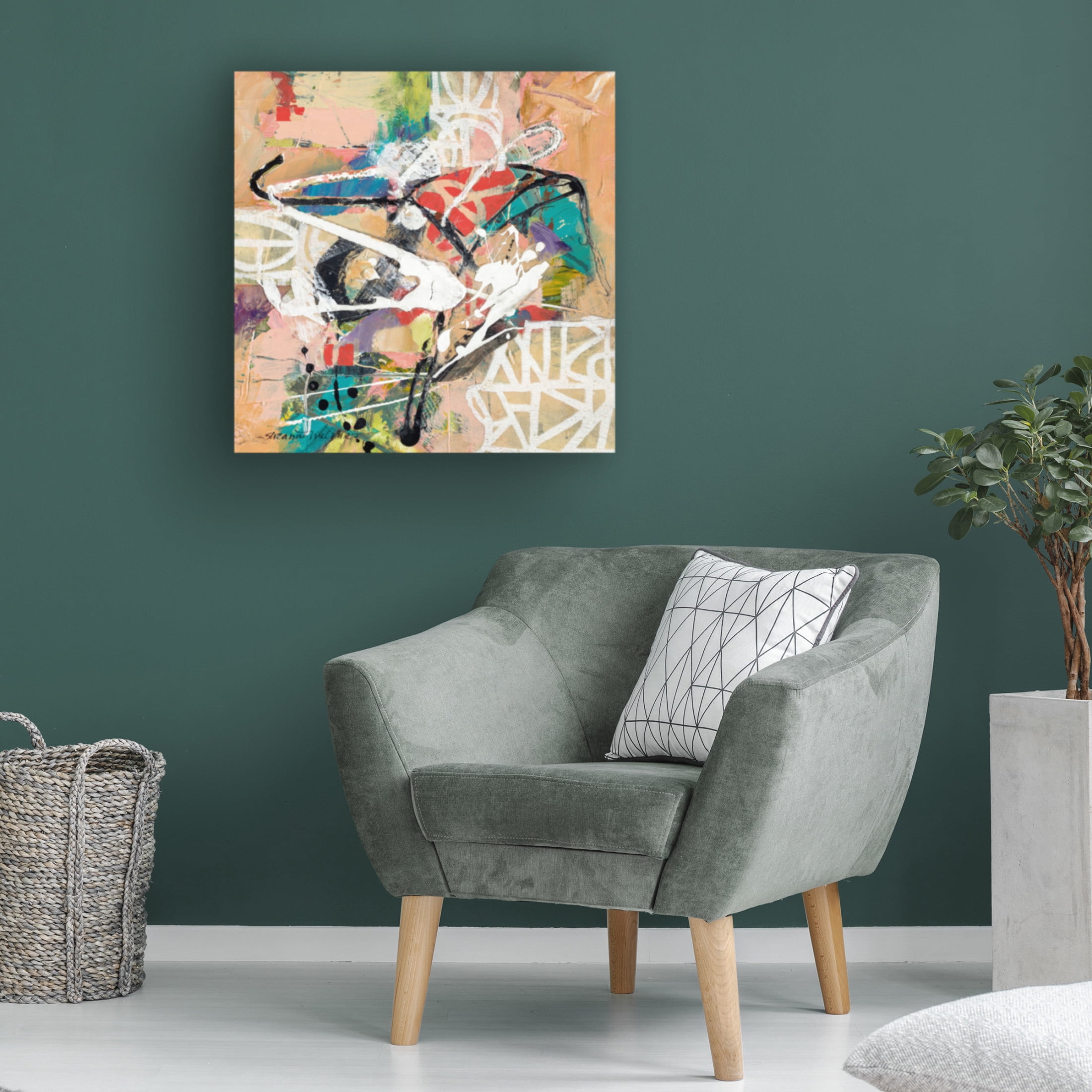 Canvas Wall Art - Suzanne McCourt 'Talk 2 Me' Wall Art for Living Room, Bedroom, or Office Décor by Trademark Fine Art - 35 x 35 Inches