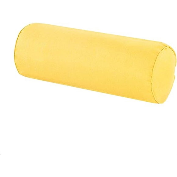 Granjero Gordo Almohada para el cuello redonda para automóvil de 16" x 6" con funda de algodón lavable que brinda el mejor soporte. (Amarillo limón)