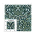 thumbnail image 6 of Seabrook Designs Prussian Blue & Moss Green Victorian Garden Floral Prepasted Wallpaper - 20.9 in. W x 33 ft. Roll, 6 of 6