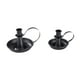 thumbnail image 1 of Juego de 2 portavelas cónicos de Metal para decoración de escritorio, portavelas decorativo versátil para fiesta de boda, resistente Negro, 1 of 9