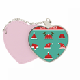 thumbnail image 1 of Feliz Navidad sombrero colorido ilustración Bolsa de viaje Mirror maquillaje corazón rosa, 1 of 4