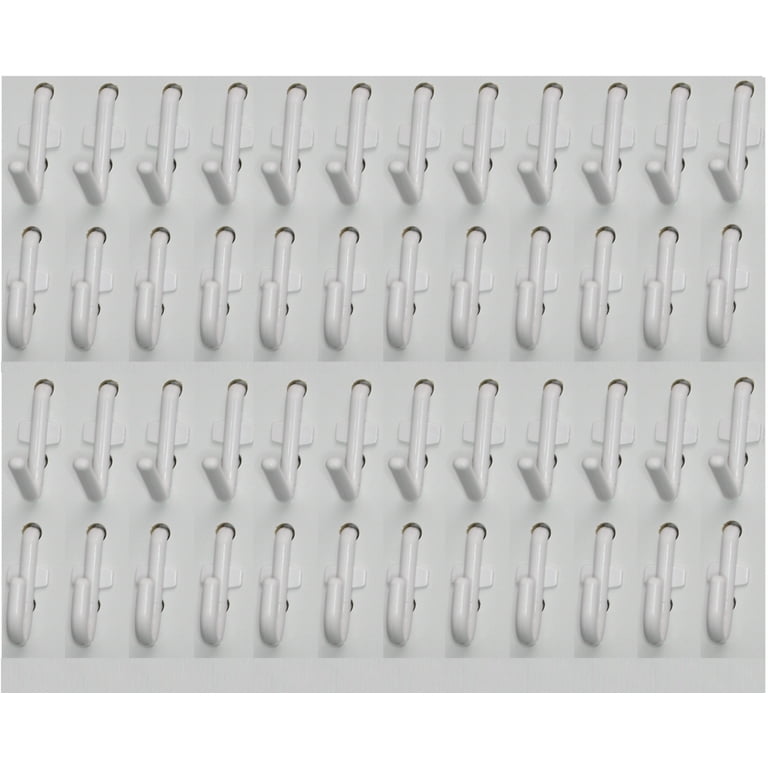 J & L Style Plastic White Pegboard Locking Hooks Kits - Multi-Packs |  Garage storage jewelry tools crafts Plastic Peg board hooks - 50