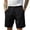 Black, variant on Khunlpohl Summer Casual Shorts for Men Loose Breathable Solid Color Elastic Waist Jogger Short Sweatpants