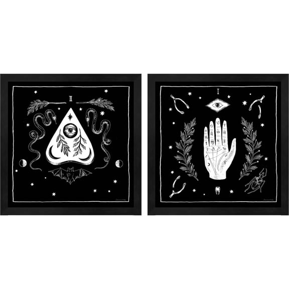 Great Art Now All Hallows Eve no Words A by Sara Zieve Miller, 2 Piece Framed Art Set Each 13"W x 13"H