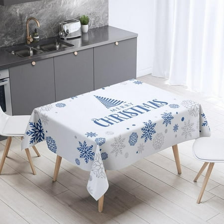 

Autmor Christmas Tablecloth Rectangle Vinyl Buffalo Plaid Table Cloth Washable Waterproof Oil-Proof Red Snowflake PVC Holiday Table Cover for Dinner Parties Holiday Decoration Indoor Outdoor