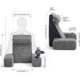 thumbnail image 3 of Reading Pillow for Adults – 24” XL Memory Foam Backrest with Detachable Arms, Cup Holder, Phone Caddy & Adjustable Tray Mount | Back Pillow for Bed Sitting Up, Reading, TV & Recovery, 3 of 10