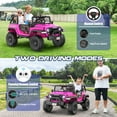 thumbnail image 6 of VIBESPARK 24V 2-Seater XL Ride on Toys with Remote Control for Toddlers, 7AH Battery Powered Ride on Electric Truck Car for Kids w/ Bluetooth, FM Radio, Colored Lights, MP3, Spring Suspension, Pink, 6 of 6