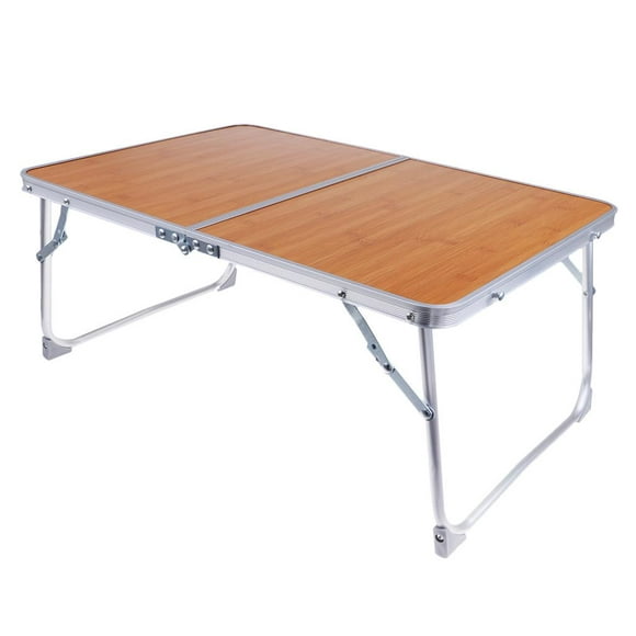 Portable Folding Table Heavy Duty Aluminum Picnic BBQ Garden Desk - Yellow