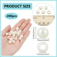 thumbnail image 2 of 200 Pcs Plastic Pearl Beads Large Hole European Beads 10mm Imitation Pearl Beads Rondelle Spacer Beads for Necklaces Bracelets Earrings Jewelry Making Hole: 5.2mm for making, 2 of 9