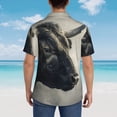 thumbnail image 4 of Gukieu Mystical Bull in Fog Print Men's Short-sleeved Shirts, Button-down Lapel Hawaiian Shirts, T-shirts, Beach Vacation Summer Casual Wear,Medium, 4 of 7