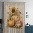 thumbnail image 5 of Fall Thanksgiving Semi Sheer Curtains Drapes for Living Room, Bedroom, French Doors Window 84 Inches Long, Orange Pumpkin Farm Animal Sunflower Rod Pocket Chiffon Curtain Drapery Voile Drape Panel, 5 of 6