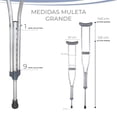 thumbnail image 4 of Muletas Auxiliares de Aluminio Ajustables Marca Gravita, 4 of 7