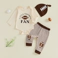 thumbnail image 2 of larppty Newborn Baby Boy Football Outfits Letter Romper Pants Set Winter Clothes | Letter Print, Crewneck, Elastic Waist Pants, Suitable for Football Activities and Fall Winter, 2 of 4