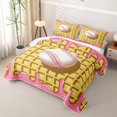 thumbnail image 3 of Homewish Drip Waffle Baseball Quilt Full, Cute Sport Full Bedspread Sets for Girls and Boys, 3 Pieces, 1 Comforter and 2 Pillowcases, 3 of 7