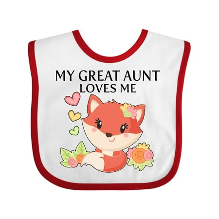 

Inktastic My Great Aunt Loves Me- Little Fox Gift Baby Boy or Baby Girl Bib
