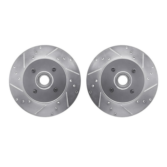 Dynamic Friction Company Front Brake Rotors-Drilled and Slotted-Silver 7002-54150