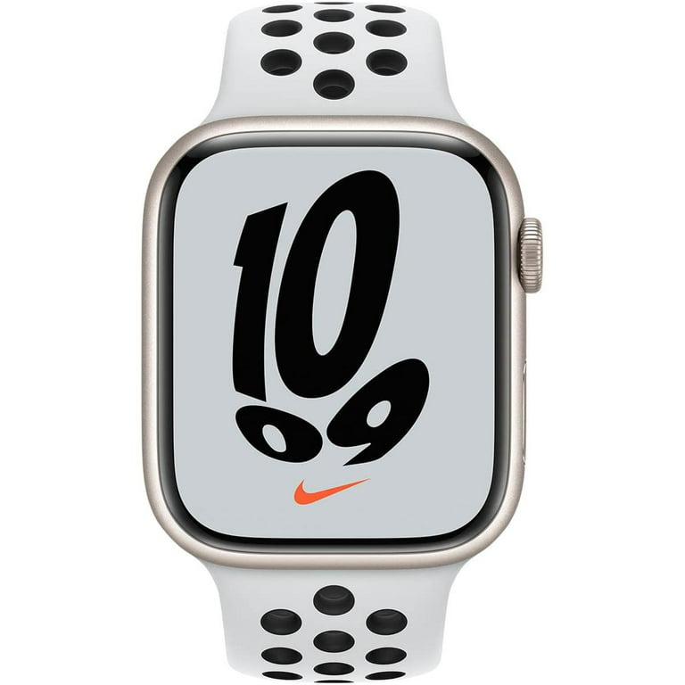 Restored Apple Watch Nike Series 7 (GPS) 45MM Starlight Aluminum Case with  Pure Platinum/Black Nike Sport Band - MKNA3LL/A (Refurbished)