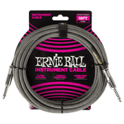 Ernie Ball 18ft Braided Instrument Cable Silver Fox PO6433