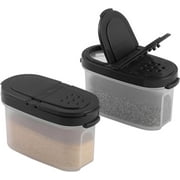 Signora Ware Spice Jars with Shaker Lids Refillable Seasoning Containers 4oz, 2-Pack Black