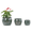 Green, variant on mdj pottery Ceramic Plant Pots, 9+11+15 Inches, Set of 3, Drum Shaped Flower Pots with Drainage Hole, Single-Sided Glazed Breathable Planters for Indoor/Outdoor Plants, Vintage Decorative Pots - Red