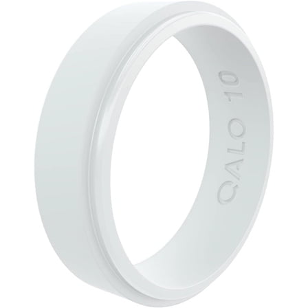 QALO Women's Rubber Silicone Ring, Serene Rubber Wedding Band, Breathable, Durable Engagement Silicone Ring, 6mm Wide 1.8mm Thick, Multi Colors & Sizes