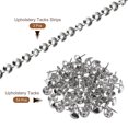 thumbnail image 3 of Uxcell 3 Pcs Iron Upholstery Tacks Strips Glossy Decorative Nail Trims with Upholstery Nails 3.28ft x 0.43'' Silver, 3 of 5