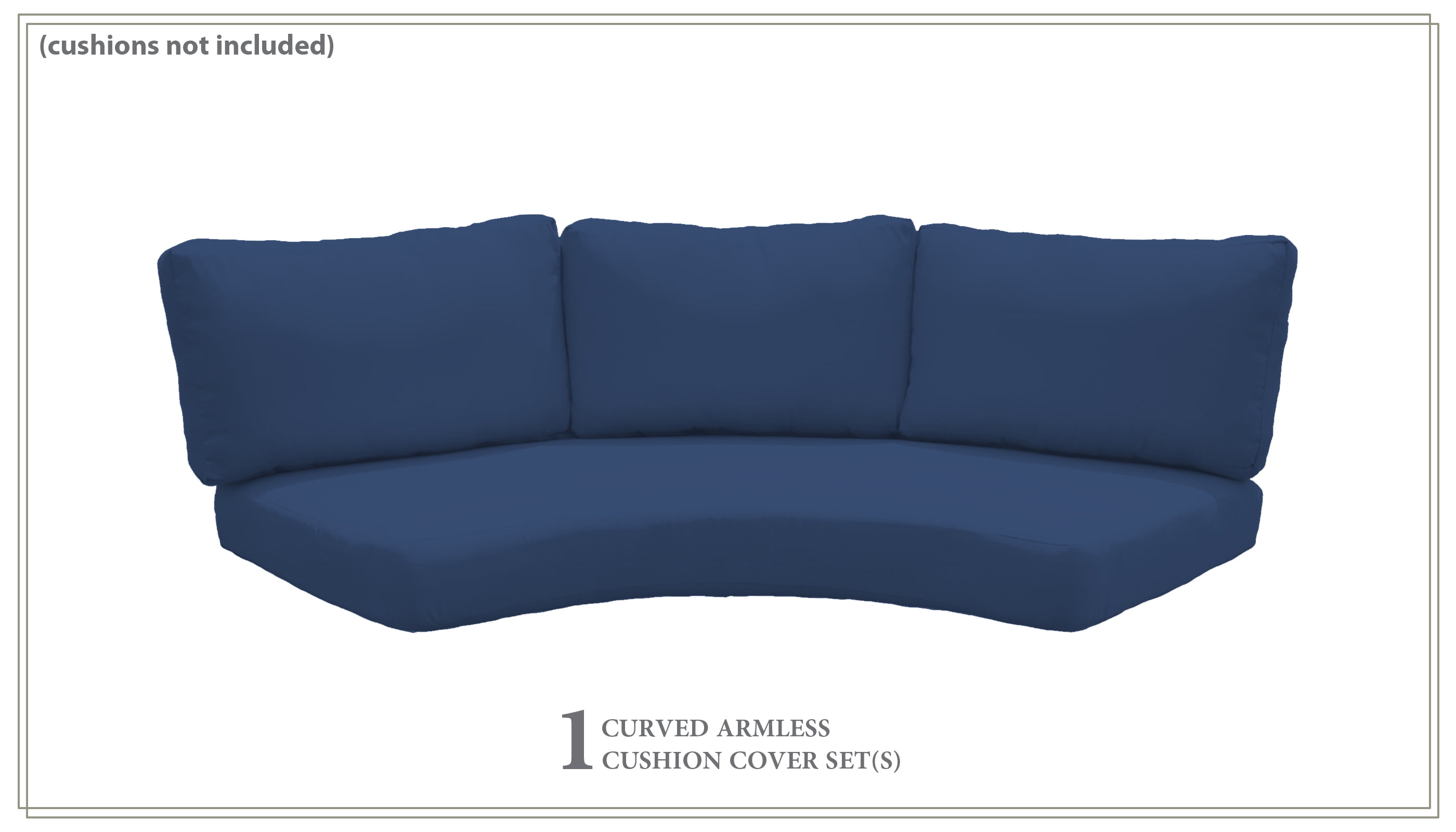Covers for High-Back Curved Armless Sofa Cushions 6 inches thick-Color