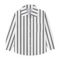 thumbnail image 7 of Oxford Dress Shirts for Boys Striped Long Sleeve Collared Button Up Shirt with Chest Pocket School Uniform (4-5 Years, Black), 7 of 7